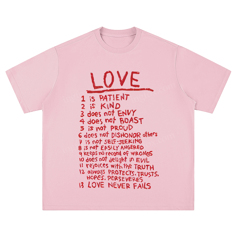 "Love Is..." Biblical Quote - Unisex Fit Short Sleeve T - Shirt