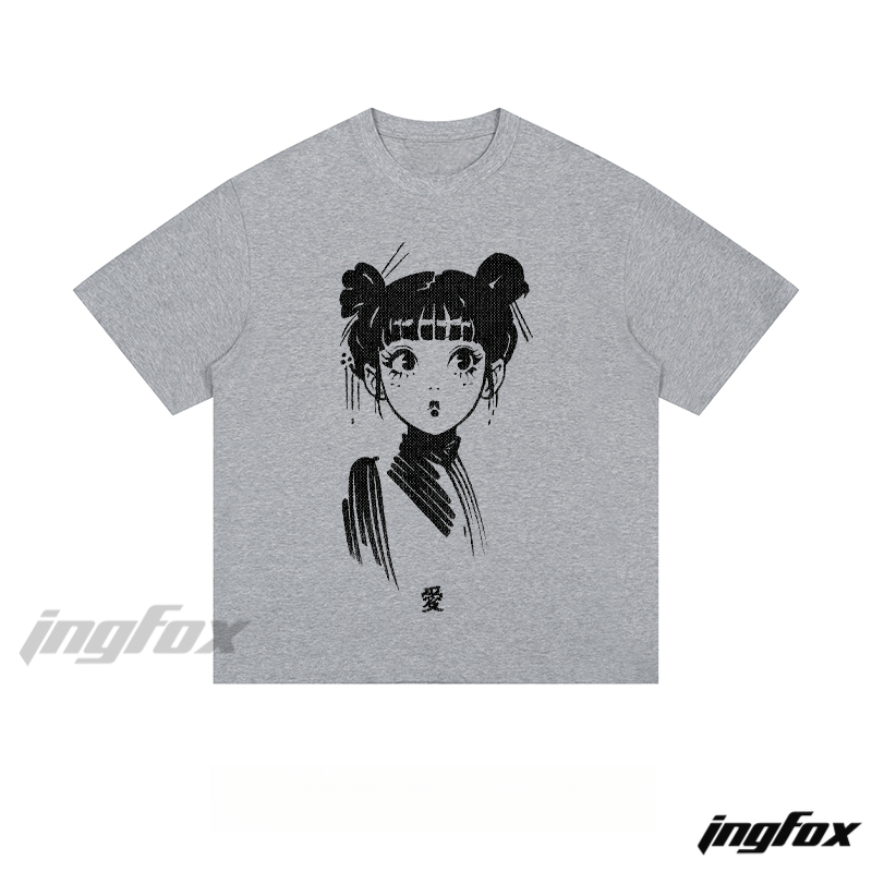 Anime Girl & "Love" - Loose Fit Short Sleeve T-Shirt