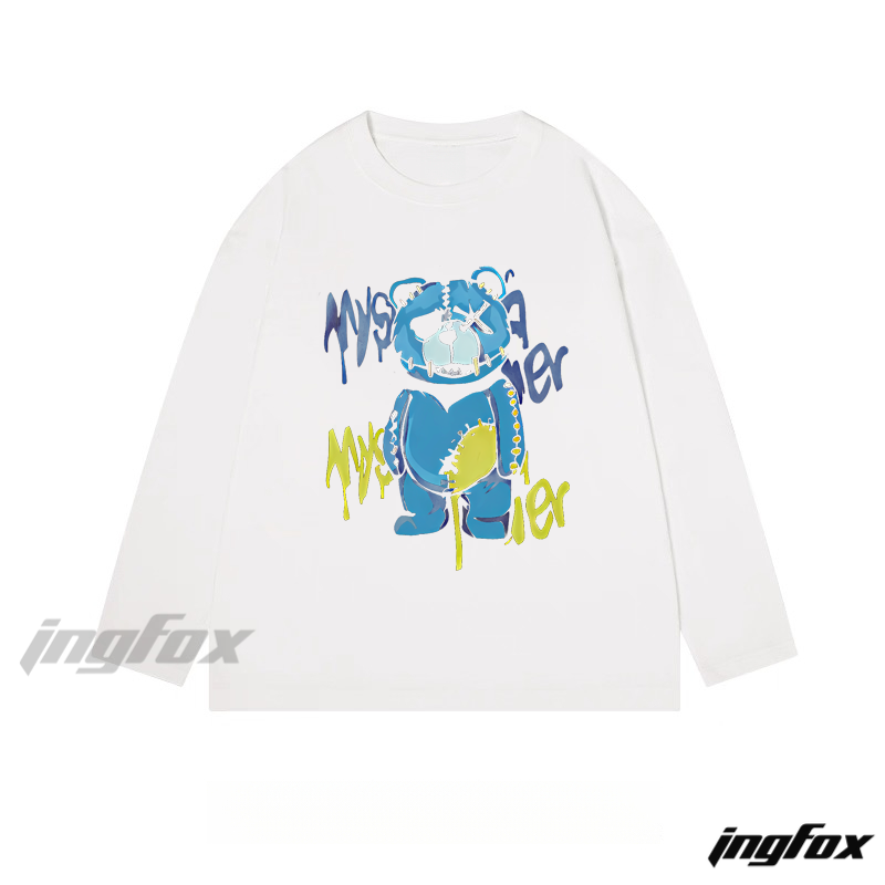 Cartoon Bear - Themed Classic Cotton Long Sleeve Tee