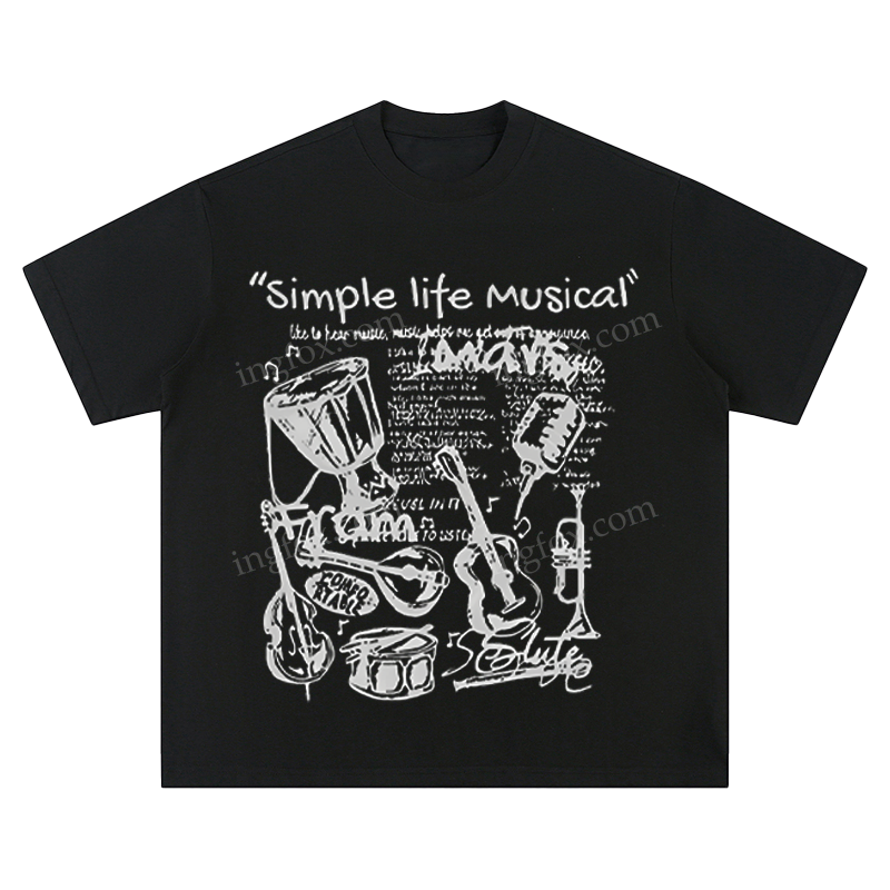 "Simple Life Musical" Instrument Print - Unisex Fit Short Sleeve T - Shirt