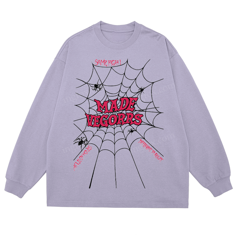 Spider Web "MADE VEGORRS" - Classic Unisex Fit Cotton Long Sleeve Tee
