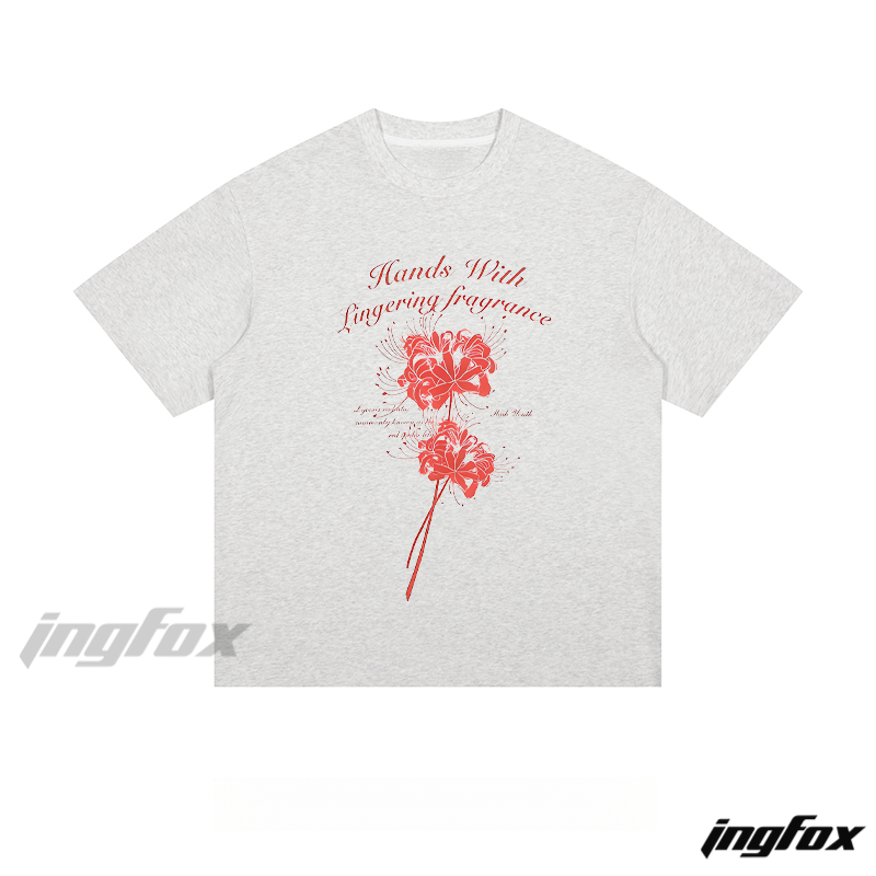 Red Spider Lily “Hands With Lingering Fragrance” - Loose Fit Short Sleeve T-Shirt