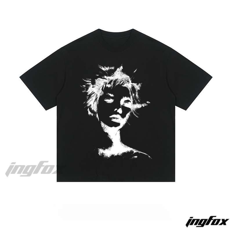 Artistic Monochrome Portrait - Loose Fit Short Sleeve T-Shirt