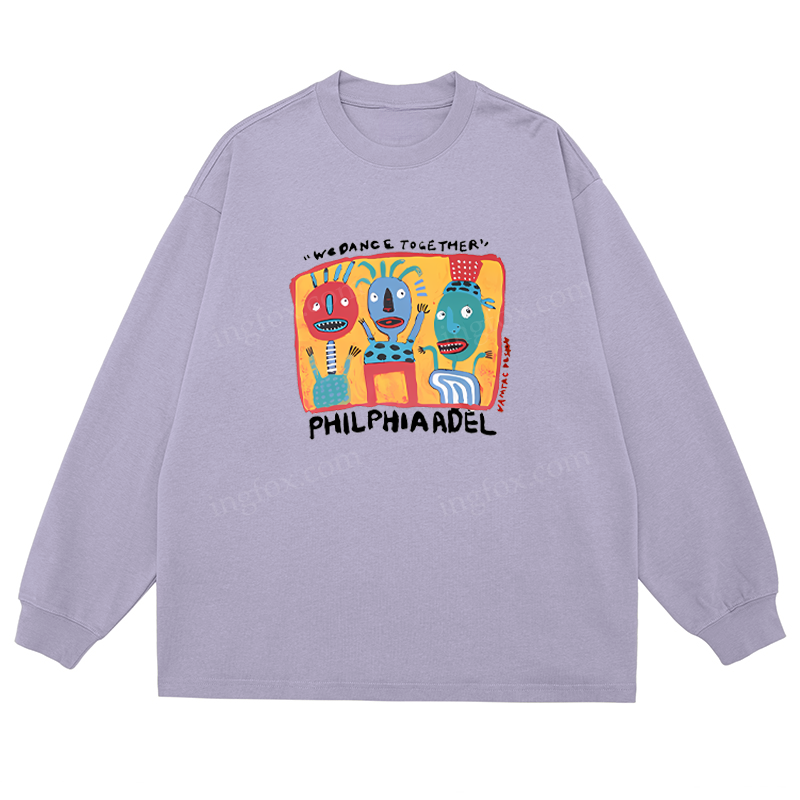 "WE DANCE TOGETHER" Folk Art - Classic Unisex Fit Cotton Long Sleeve Tee
