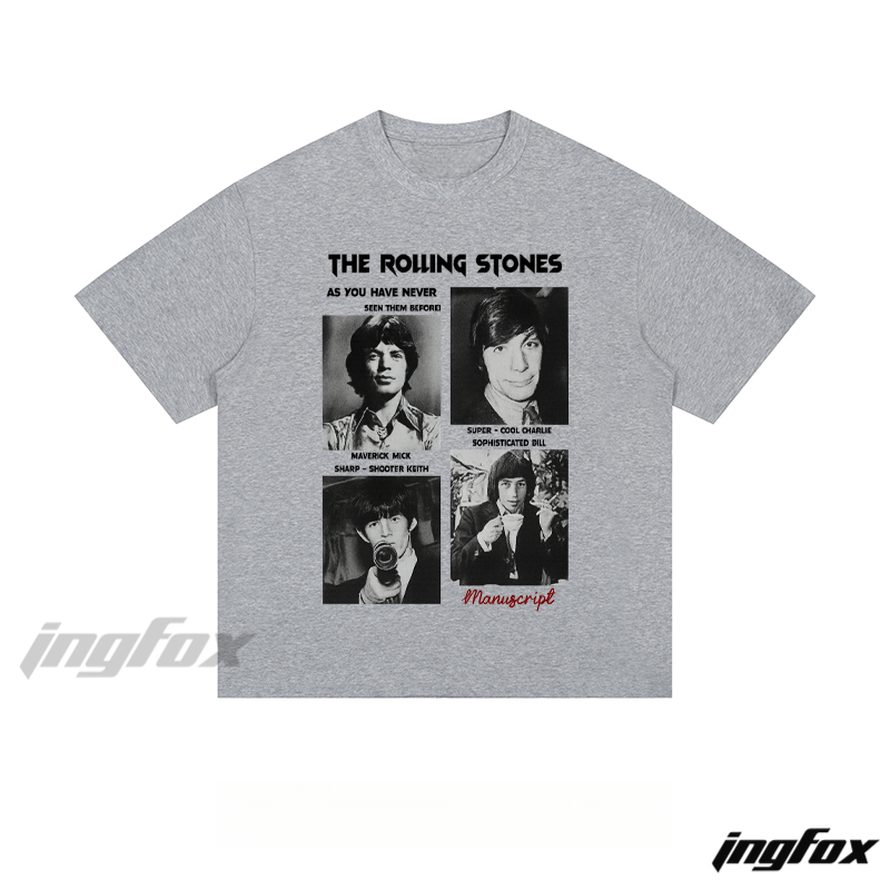 The Rolling Stones Vintage Collage - Loose Fit Short Sleeve T - Shirt