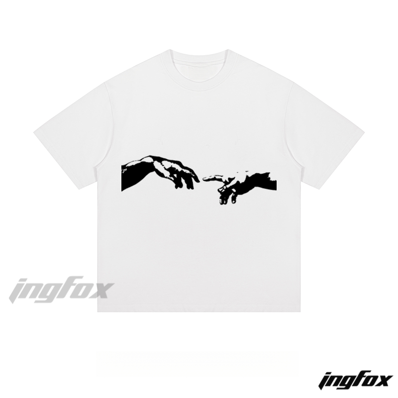 "Creation of Adam" Hands - Loose Fit Short Sleeve T - Shirt