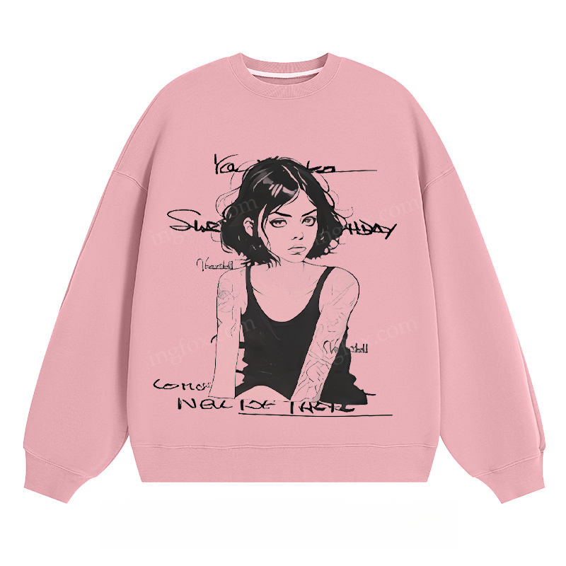 Artistic Portrait & Text - Classic Unisex Fit Crewneck Sweatshirt