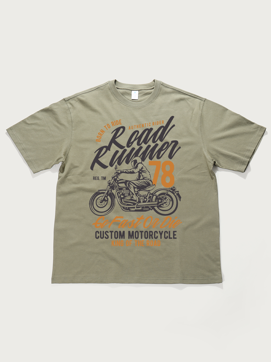 Road Runner 78 Custom Motorcycle - Unisex Retro Cotton Short Sleeve T-Shirt