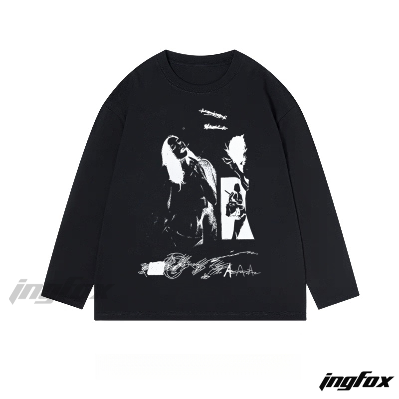 Artistic Figure Collage - Classic Cotton Long Sleeve Tee