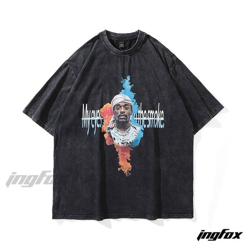 Smoke & Eyes - Vintage Washed Oversized T-Shirt