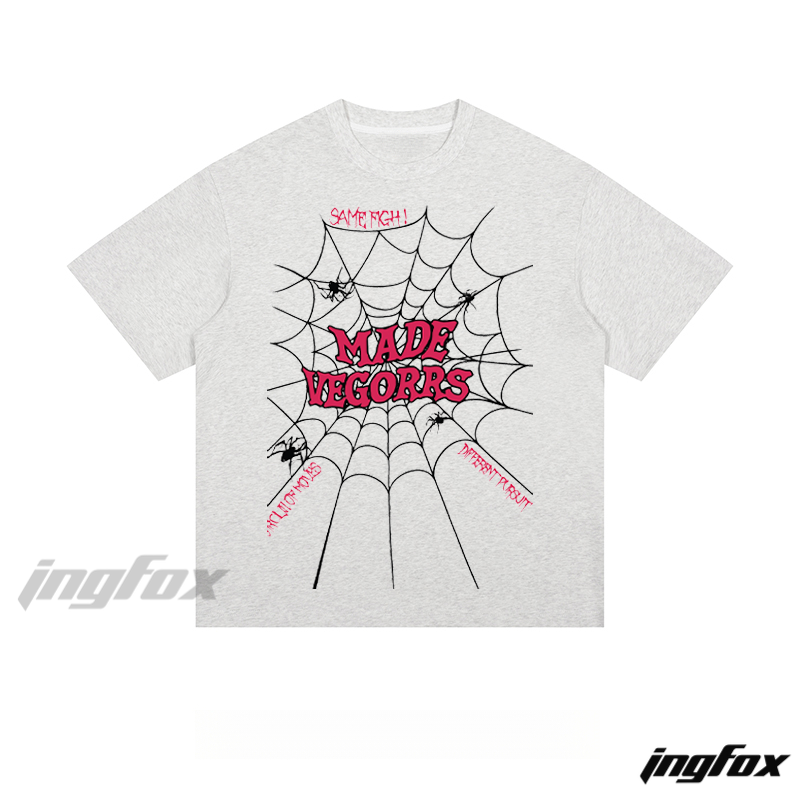 "MADE VEGORRS" Spider Web - Loose Fit Short Sleeve T-Shirt
