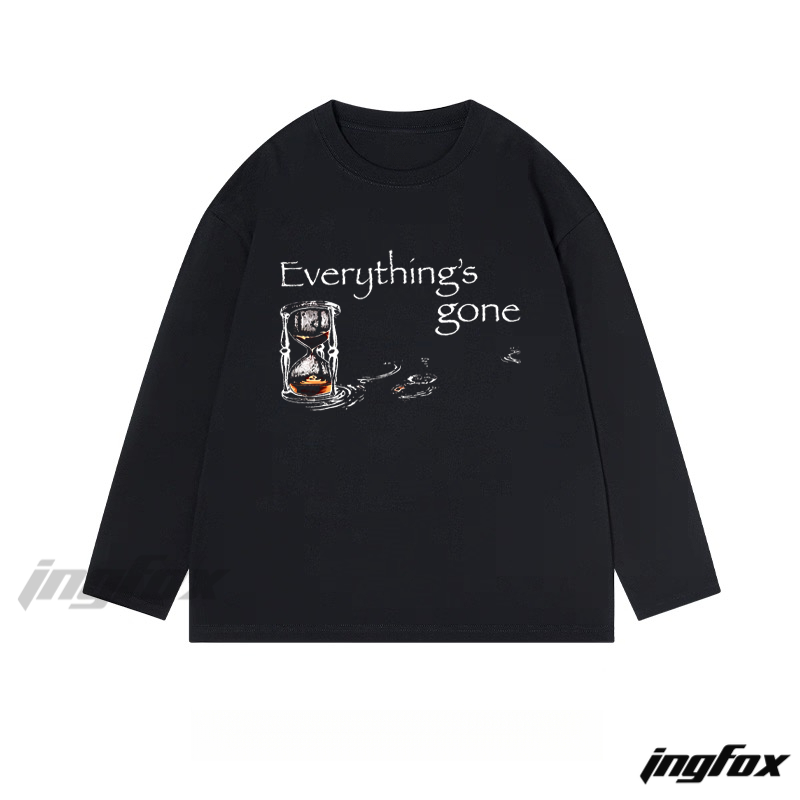 "Everything's gone" Hourglass - Themed Classic Cotton Long Sleeve Tee