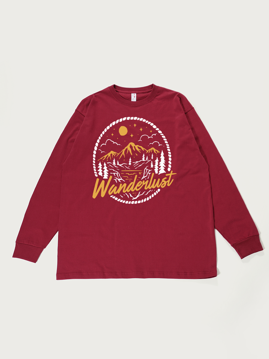 Wanderlust Mountain Night - Unisex Retro Cotton Long Sleeve T-Shirt
