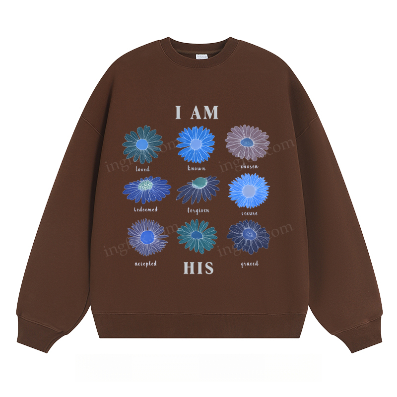 "I AM HIS" Floral - Classic Unisex Fit Crewneck Sweatshirt