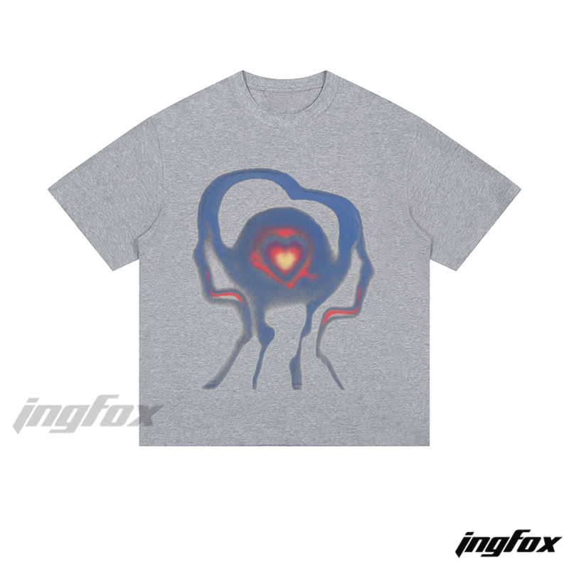 Abstract Heart & Figure - Loose Fit Short Sleeve T-Shirt