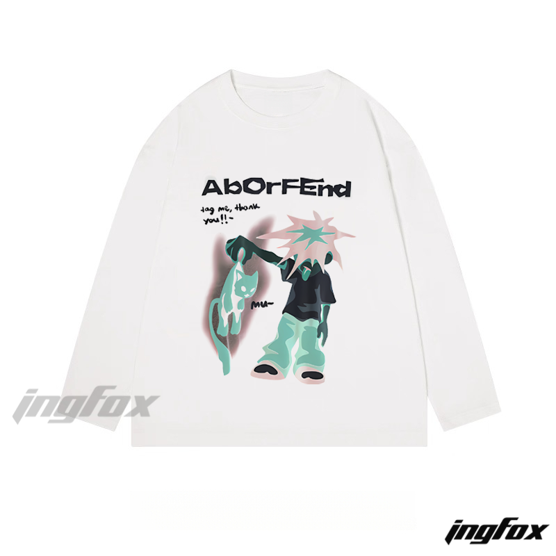 "AbOrFEnD" Anime - Style Character - Themed Classic Cotton Long Sleeve Tee