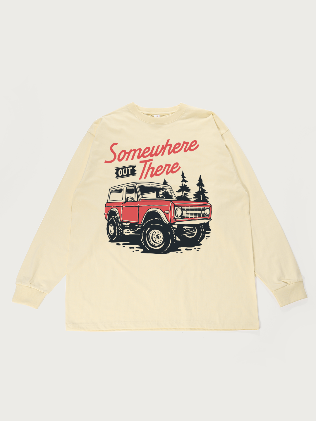 Somewhere Out There Off-Road - Unisex Retro Cotton Long Sleeve T-Shirt