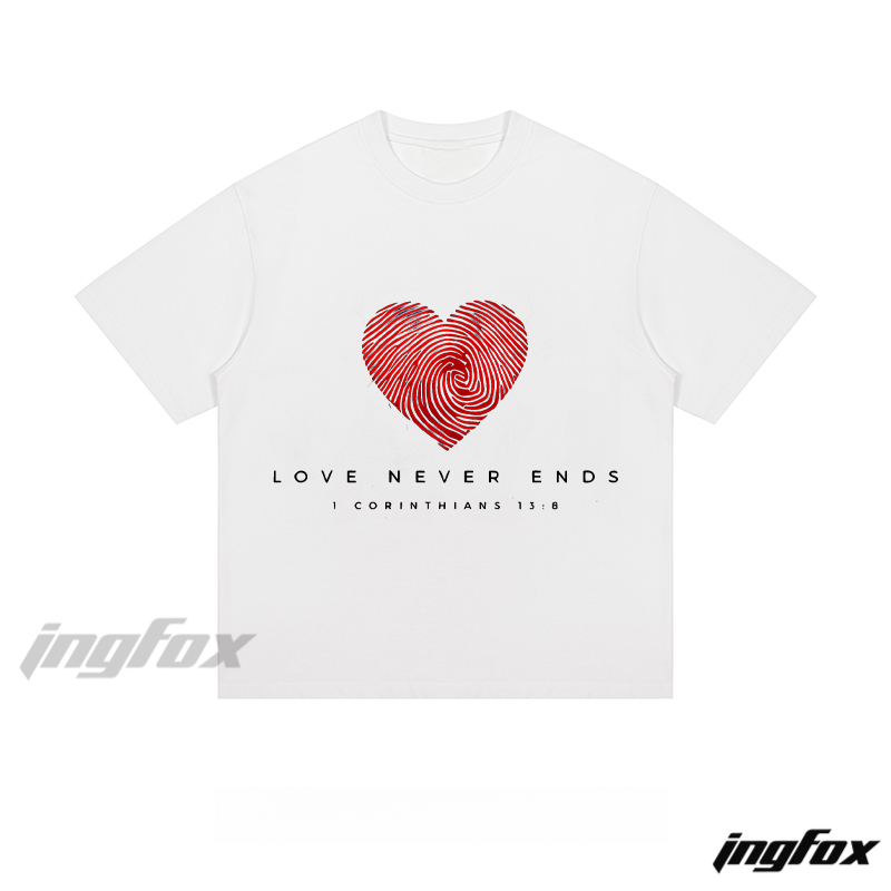 "LOVE NEVER ENDS" 1 Corinthians 13:8 - Loose Fit Short Sleeve T-Shirt