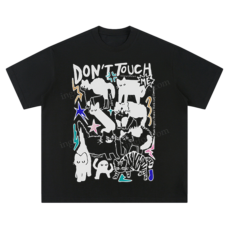 "Don't Touch Me" Cat Graphic - Unisex Fit Short Sleeve T - Shirt