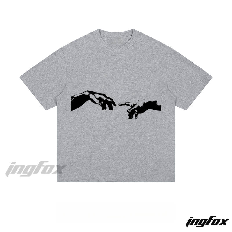 "Creation of Adam" Hands - Loose Fit Short Sleeve T - Shirt