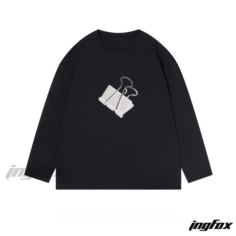 Binder Clip Graphic - Classic Cotton Long Sleeve Tee