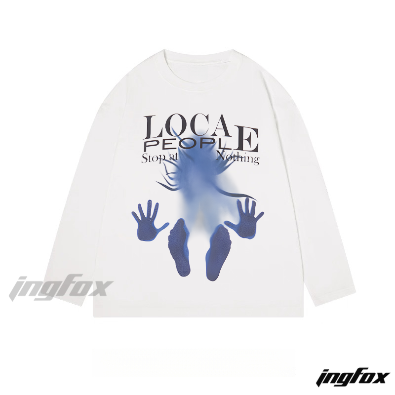 "LOCA PEOPLE Stop at Nothing" Abstract Graphic - Classic Cotton Long Sleeve Tee