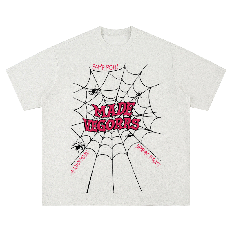 "MADE VEGORRS" Spider Web Graphic - Unisex Fit Short Sleeve T - Shirt