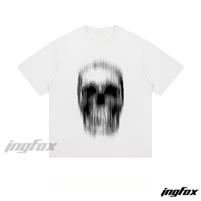 Glitch Skull - Loose Fit Short Sleeve T-Shirt