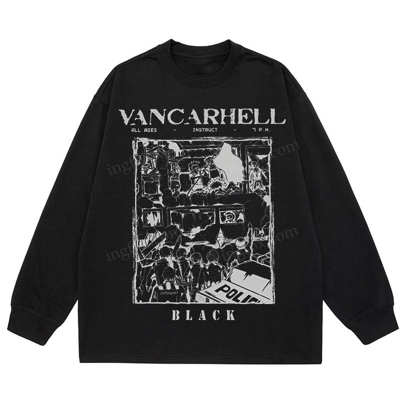 Vancarhell Graphic - Classic Unisex Fit Cotton Long Sleeve Tee