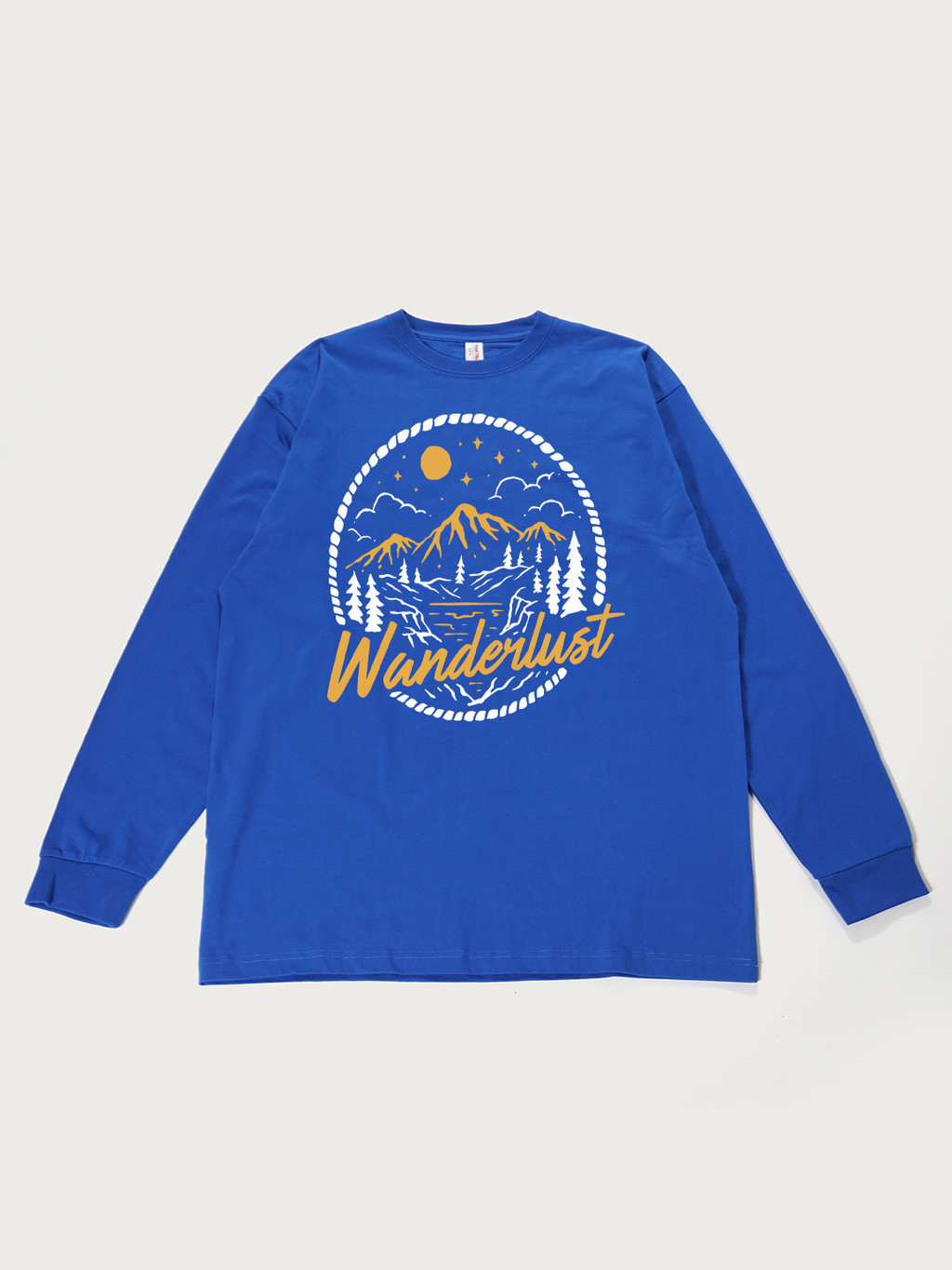 Wanderlust Mountain Night - Unisex Retro Cotton Long Sleeve T-Shirt