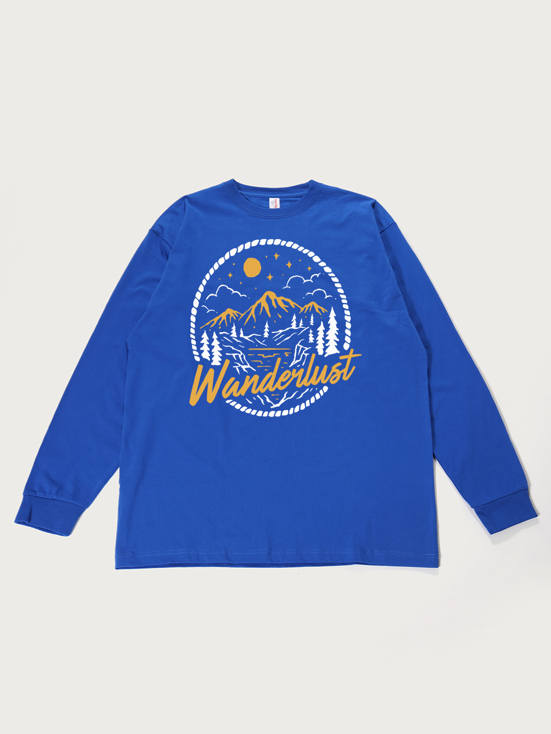 Wanderlust Mountain Night - Unisex Retro Cotton Long Sleeve T-Shirt