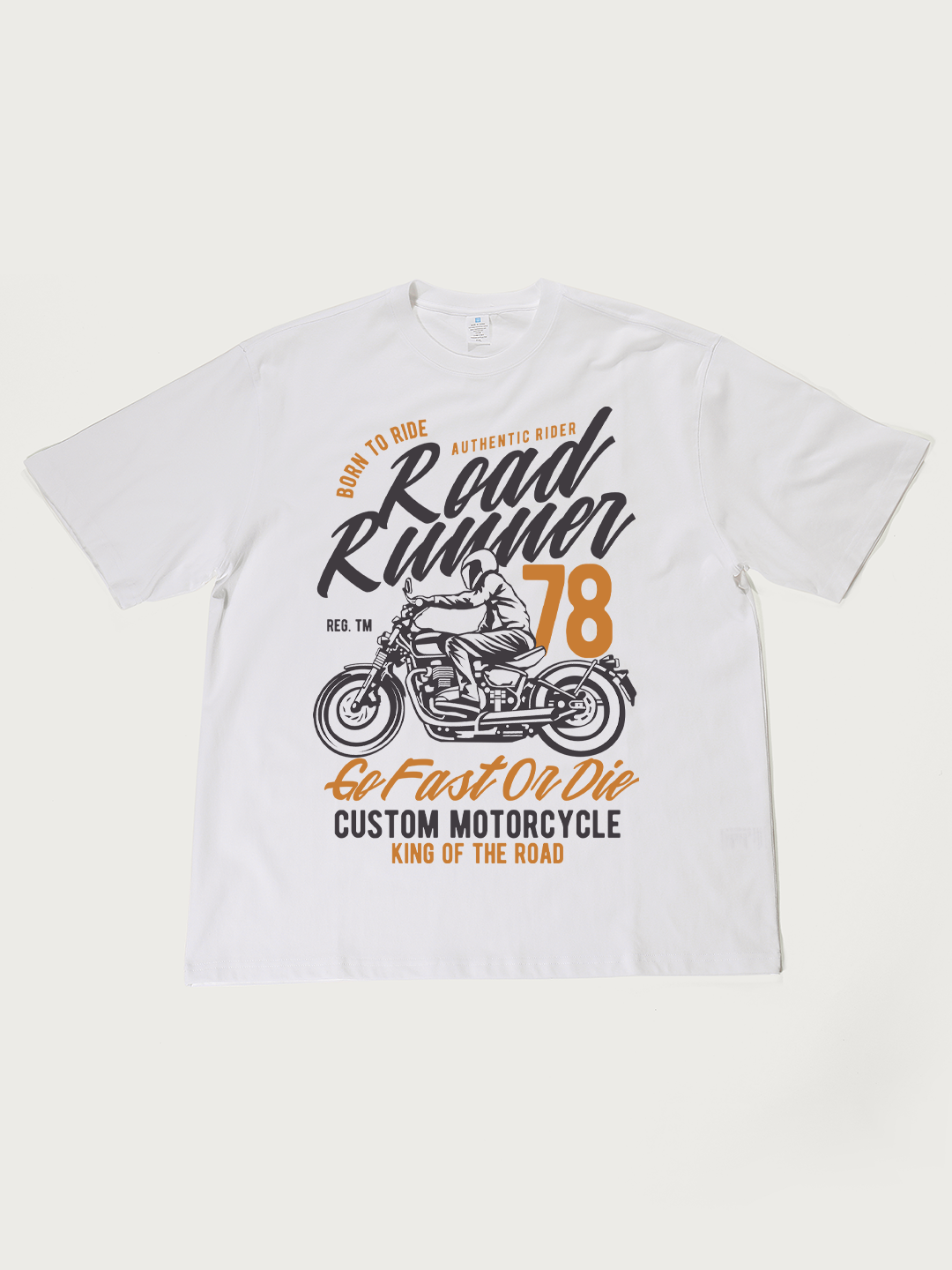 Road Runner 78 Custom Motorcycle - Unisex Retro Cotton Short Sleeve T-Shirt