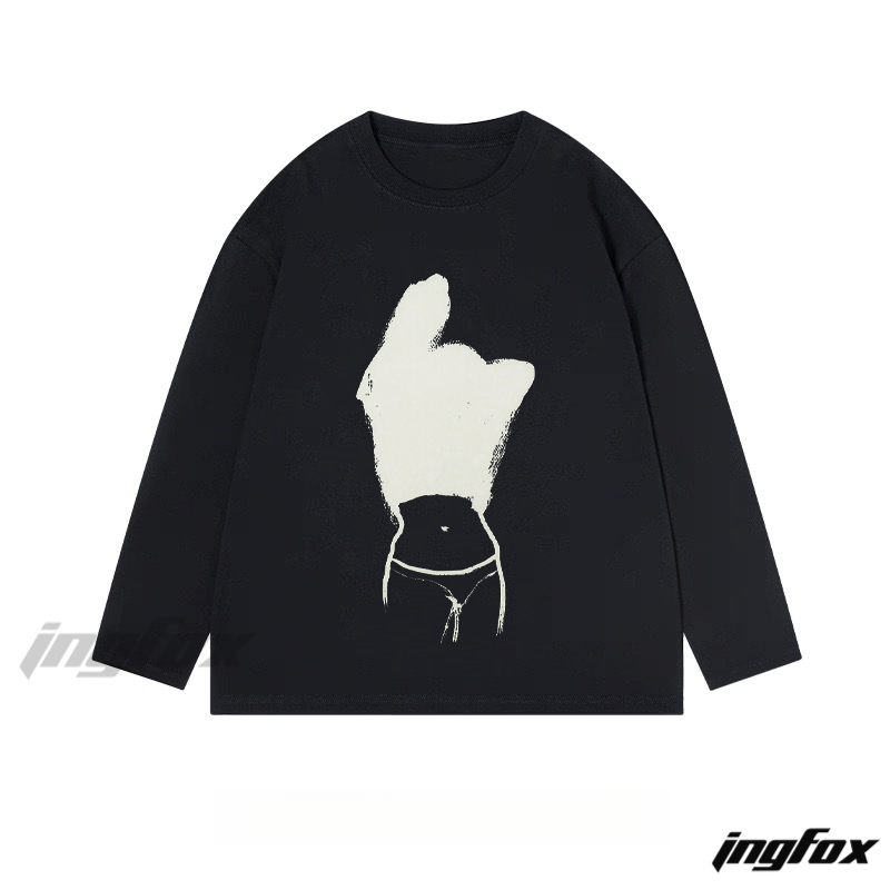 Abstract Figure Silhouette - Classic Cotton Long Sleeve Tee