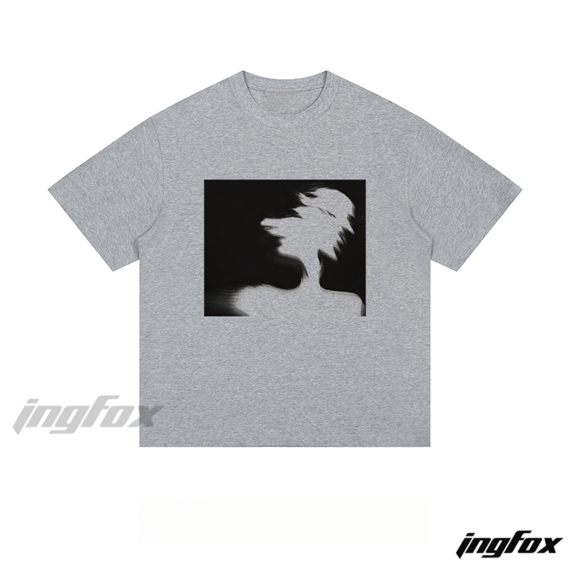 Blurred Figure Silhouette - Loose Fit Short Sleeve T-Shirt