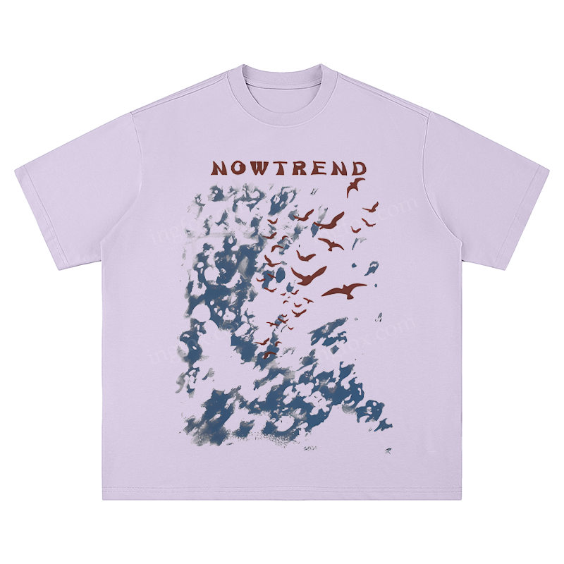 "NOWTREND" Bird & Cloud Graphic - Unisex Fit Short Sleeve T - Shirt