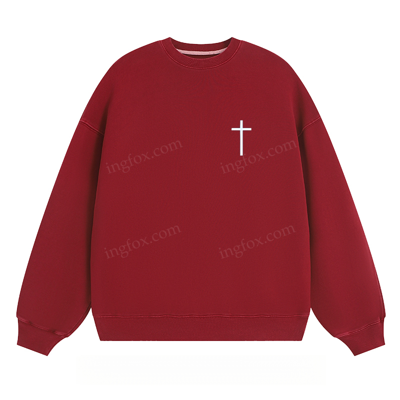 Cross - Embellished Classic Unisex Fit Crewneck Sweatshirt