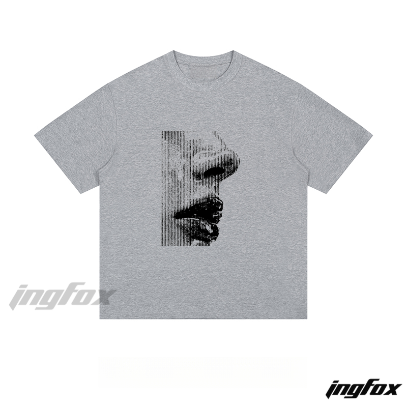 Pixelated Lips & Nose - Loose Fit Short Sleeve T-Shirt