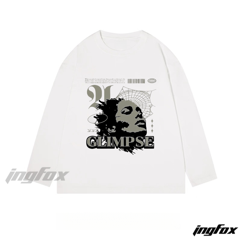 "Glimpse" Artistic Collage Graphic - Classic Cotton Long Sleeve Te