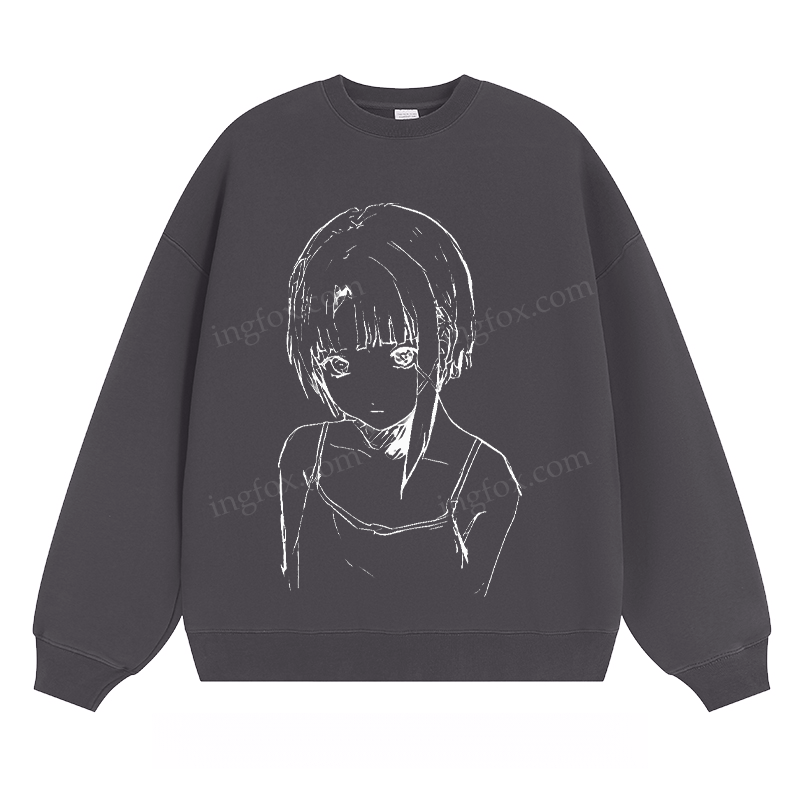 Anime Girl Sketch - Classic Unisex Fit Crewneck Sweatshirt