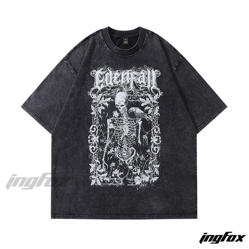 Edenfall Skull Vibe - Vintage Washed Oversized T-Shirt