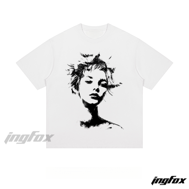 Artistic Monochrome Portrait - Loose Fit Short Sleeve T-Shirt