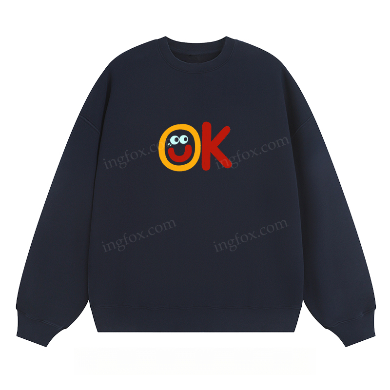 OK Smiley Graphic - Classic Unisex Fit Crewneck Sweatshirt