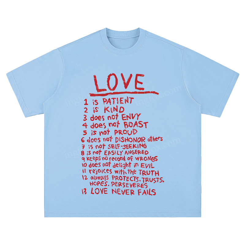 "Love Is..." Biblical Quote - Unisex Fit Short Sleeve T - Shirt