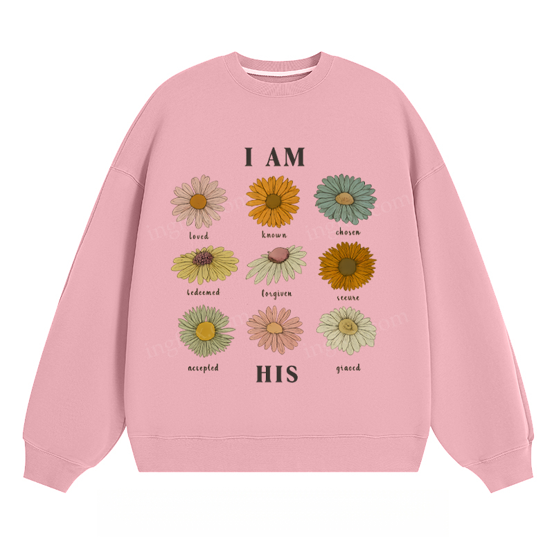 "I AM HIS" Floral - Classic Unisex Fit Crewneck Sweatshirt