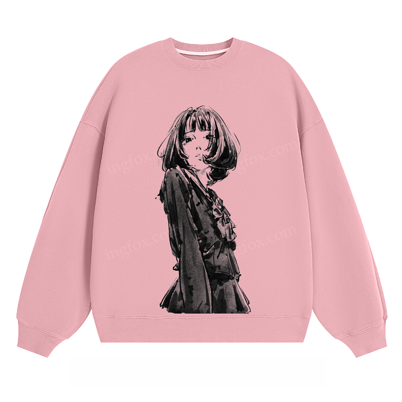 Ink Girl Graphic - Classic Unisex Fit Crewneck Sweatshirt