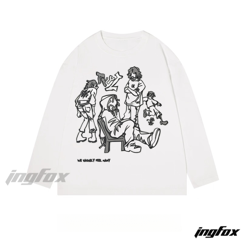 Street Gang Sketch - Classic Cotton Long Sleeve Tee