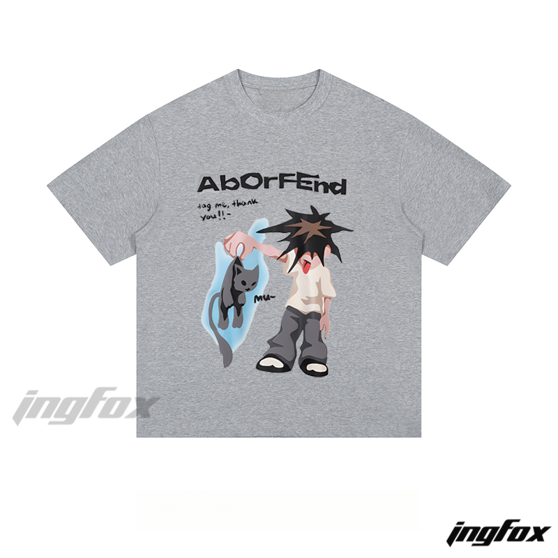 AbOrFEnd Character Tee - Loose Fit Short Sleeve T - Shirt
