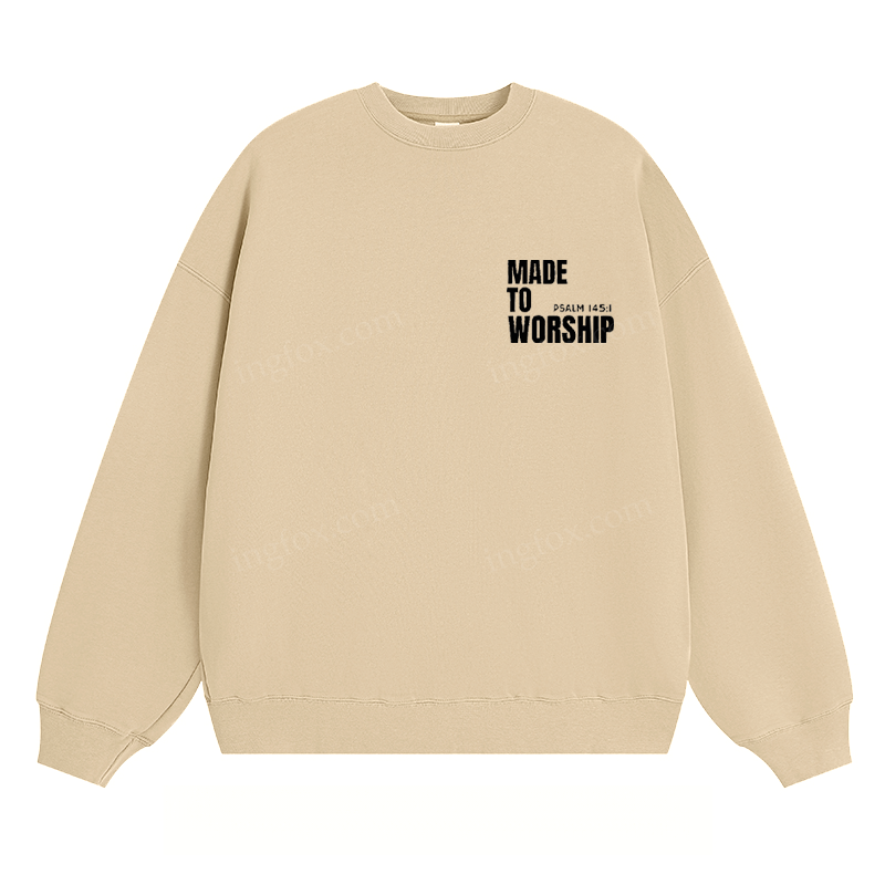 "MADE TO WORSHIP" - Classic Unisex Fit Crewneck Sweatshirt