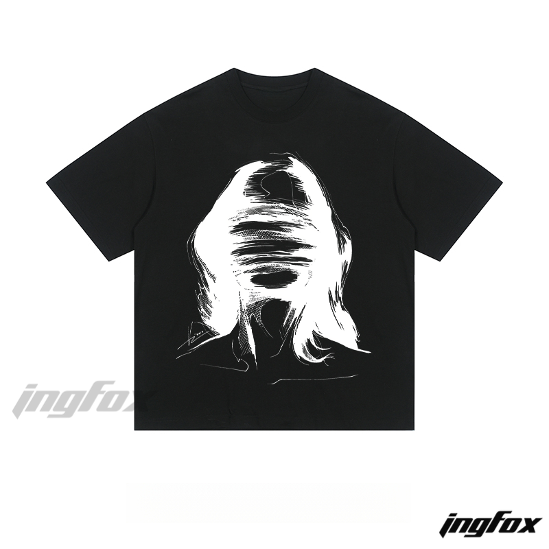 Abstract Face Sketch - Loose Fit Short Sleeve T - Shirt