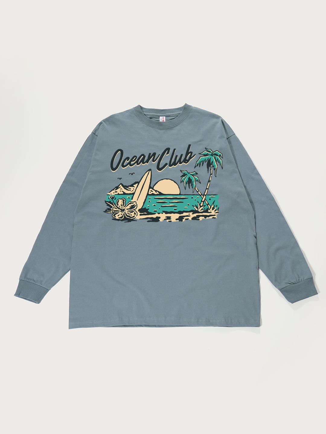 Ocean Club Beach - Unisex Retro Cotton Long Sleeve T-Shirt